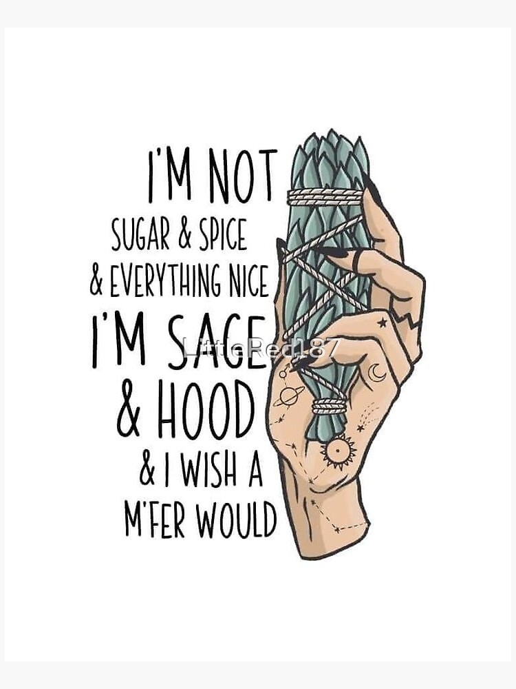 "Sage Hood " Sticker by LittleRed187 Redbubble