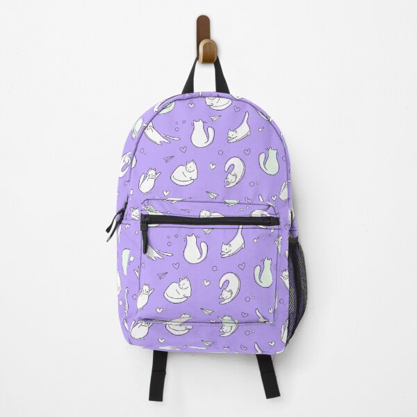 Item preview, Cute Cats Doodle Seamless Pattern with a Purple Background designed and sold by quinellie.