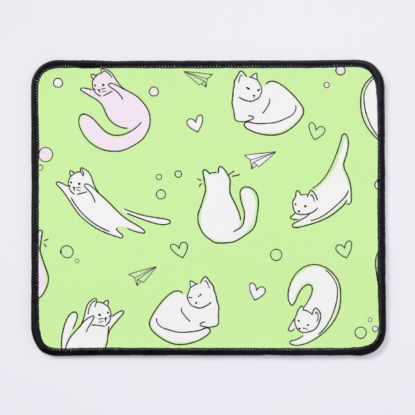 Item preview, Cute Cats Doodle Seamless Pattern with a Green Background designed and sold by quinellie.