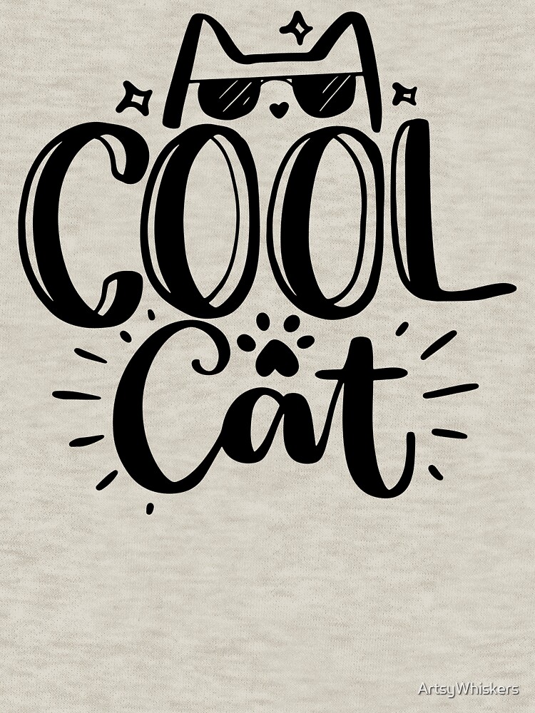 Thumbnail 7 of 7, Classic T-Shirt, Funny Cool Cat designed and sold by ArtsyWhiskers.