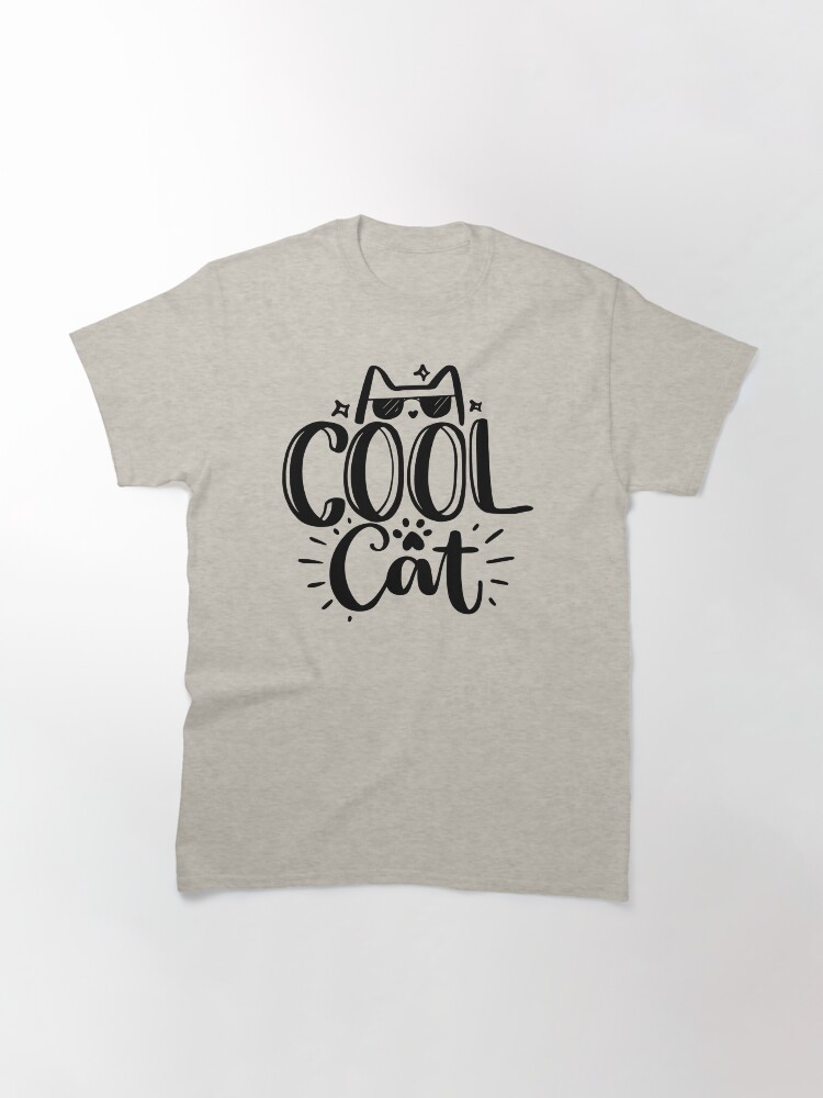 Thumbnail 3 of 7, Classic T-Shirt, Funny Cool Cat designed and sold by ArtsyWhiskers.