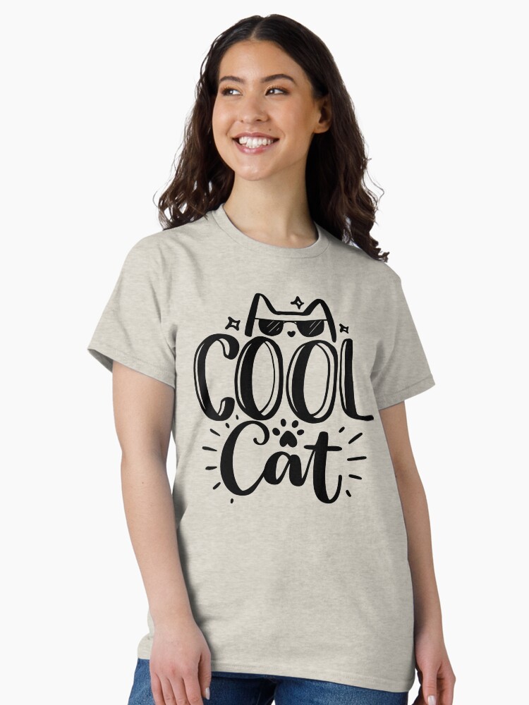 Thumbnail 2 of 7, Classic T-Shirt, Funny Cool Cat designed and sold by ArtsyWhiskers.
