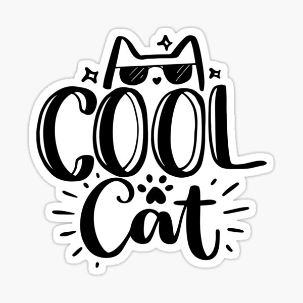 Funny Cool Cat Sticker