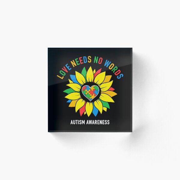 Item preview, Love Needs No Words Autism Awareness Sunflower designed and sold by sundae-artisan.