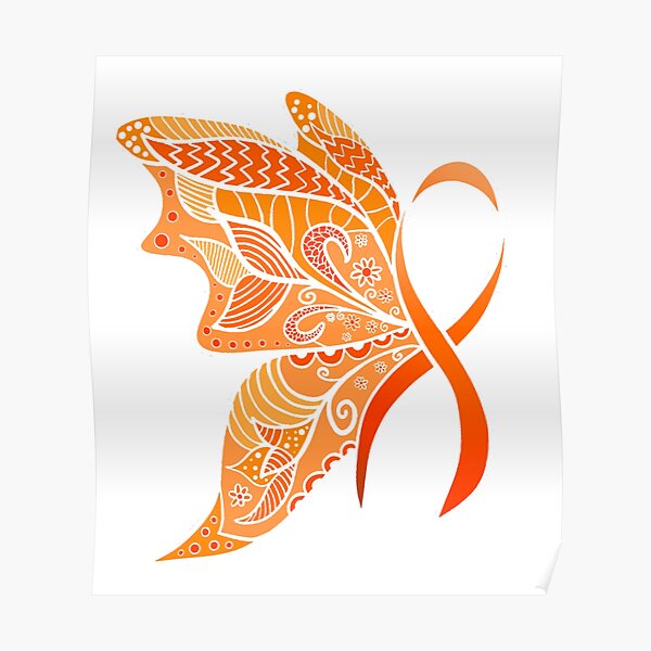 Leukemia Awareness Ribbon Butterfly Drawing Poster For Sale By Sparkymae Redbubble 4097