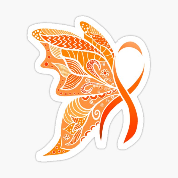Leukemia Awareness Ribbon Butterfly Drawing Sticker For Sale By