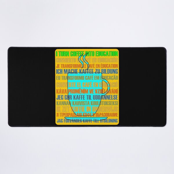 Item preview, I Turn Coffee Into Education Many Languages Teal Cup designed and sold by artfulnotebook.
