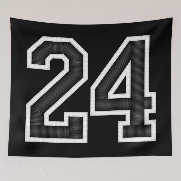 Item preview, 24 Black Jersey Sports Number twenty-four Football 24 designed and sold by elhefe.