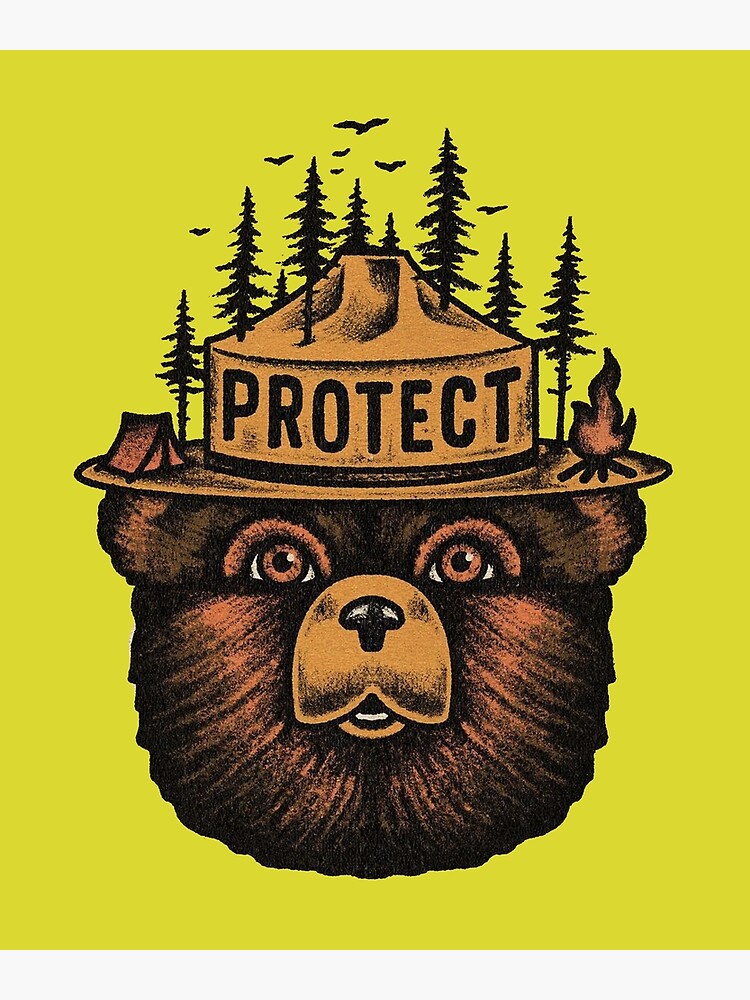 "smokey the bear " Poster for Sale by BOXBAX | Redbubble