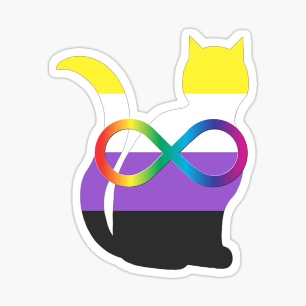 Item preview, Nonbinary Neurodivergent Pride Cat designed and sold by shaneisadragon.