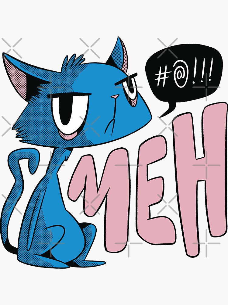 "Funny Meh Cat - Funny Cat Face" Sticker by Artrographic | Redbubble