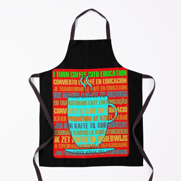 Item preview, I Turn Coffee Into Education Many Languages Red Background designed and sold by artfulnotebook.