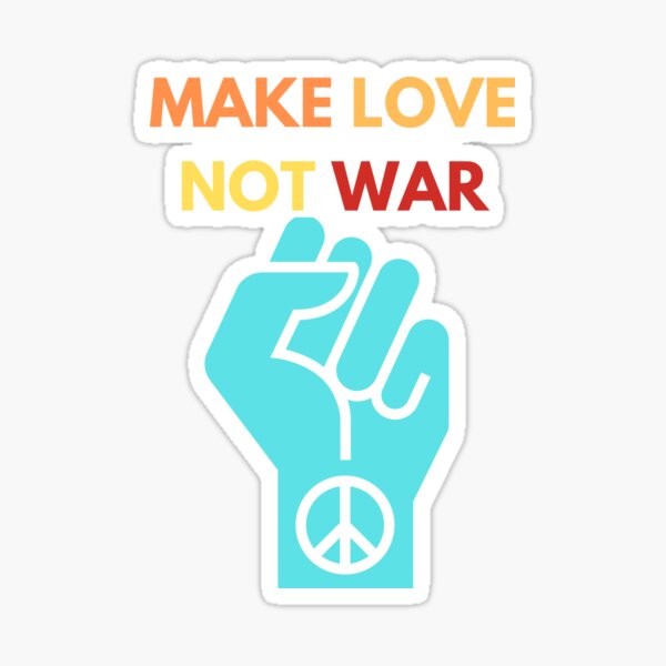 Make Love Not War Funny Rock Paper Scissors Game' Sticker