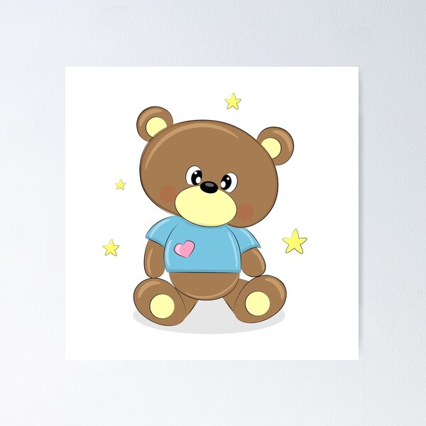 Teddy bear in a T-shirt Poster