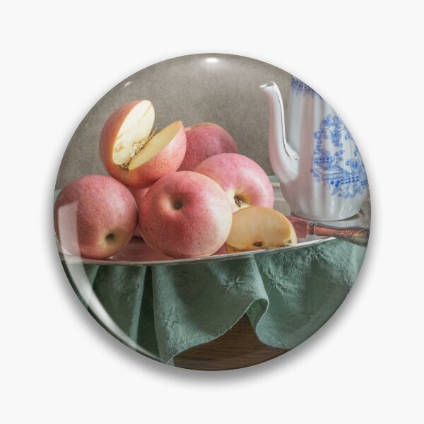 Item preview, Pink Apples and White Teapot designed and sold by nikoart001.