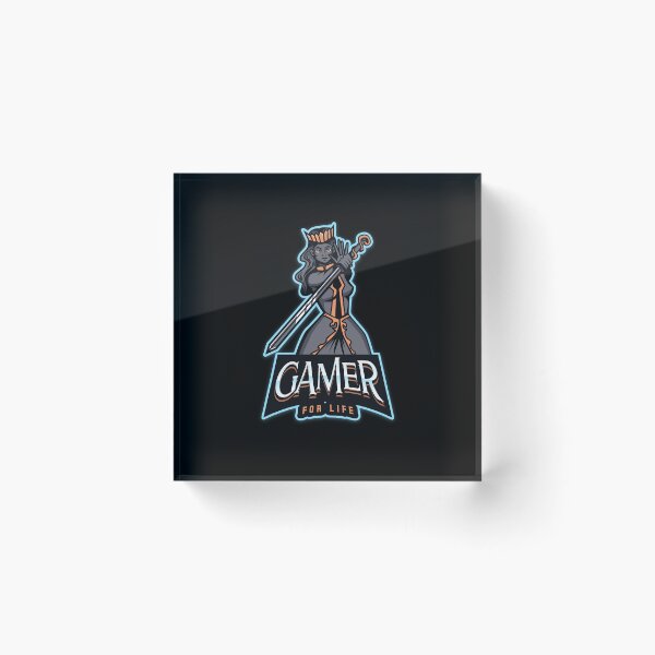 Item preview, Gamer for Life with Swordswoman designed and sold by PRIVARSHU.