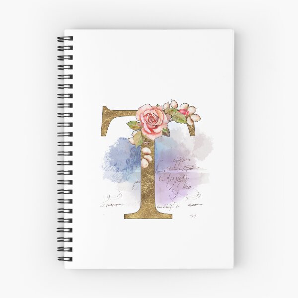 Artikelvorschau, Vintager Buchstabe T mit verzierter Blume und Schreiben entworfen und verkauft von RonelBroderick.