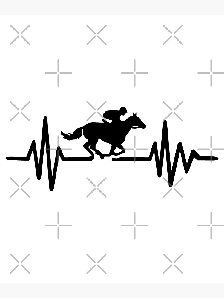 "Horse Racing Jockey Riding Horses Heartbeat Heart Beat EKG" Poster by