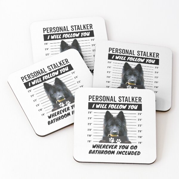 Item preview, Personal Stalker Dog – Long Haired Black German Shepherd designed and sold by More Cute Dogs.