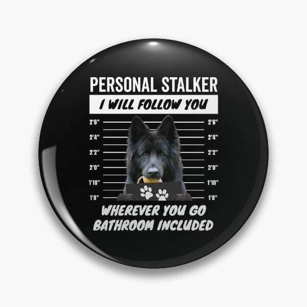 Item preview, Personal Stalker Dog – Long Haired Black German Shepherd designed and sold by More Cute Dogs.
