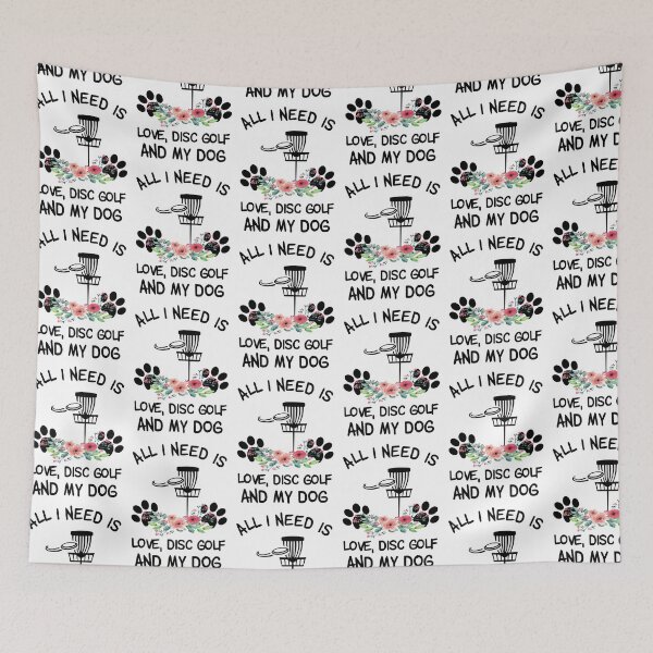 Item preview, All I need Is Love, Disc Golf And My Dog Floral  designed and sold by SweetThreads79.