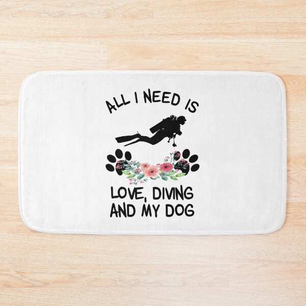 Item preview, All I need Is Love, Diving And My Dog Floral  designed and sold by SweetThreads79.