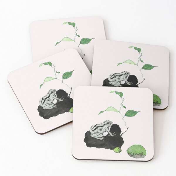 Item preview, The Old Pond; Frog Friend Meditating on a Stone  designed and sold by mooonhannah.