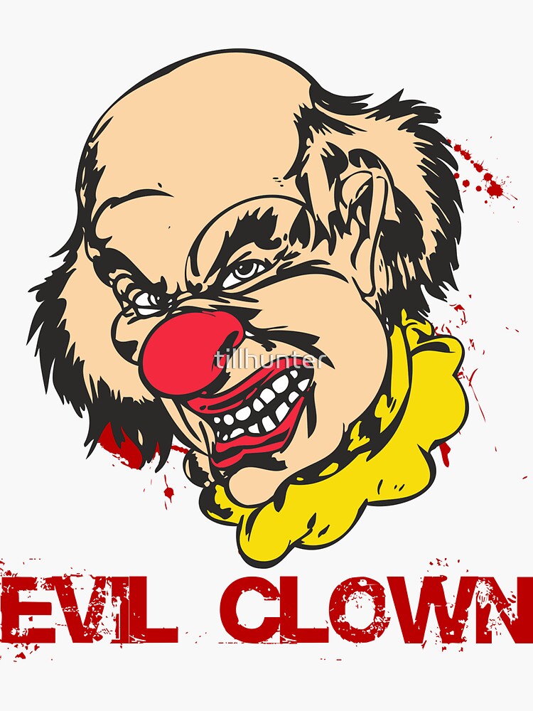 "Scary killer clown" Sticker by tillhunter Redbubble