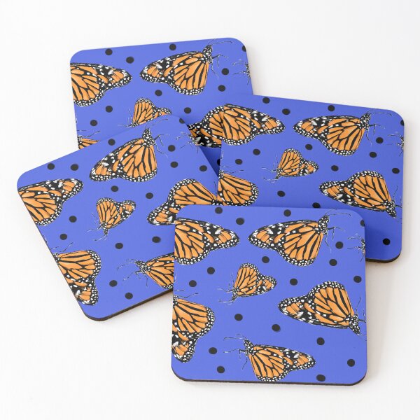 Item preview, Butterflies and polka dots  on blue designed and sold by Faerieglen.