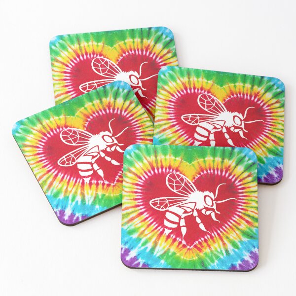 Item preview, Bee Heart Shape Tie Dye Art designed and sold by MobertsonArt.
