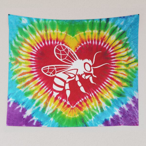 Item preview, Bee Heart Shape Tie Dye Art designed and sold by MobertsonArt.