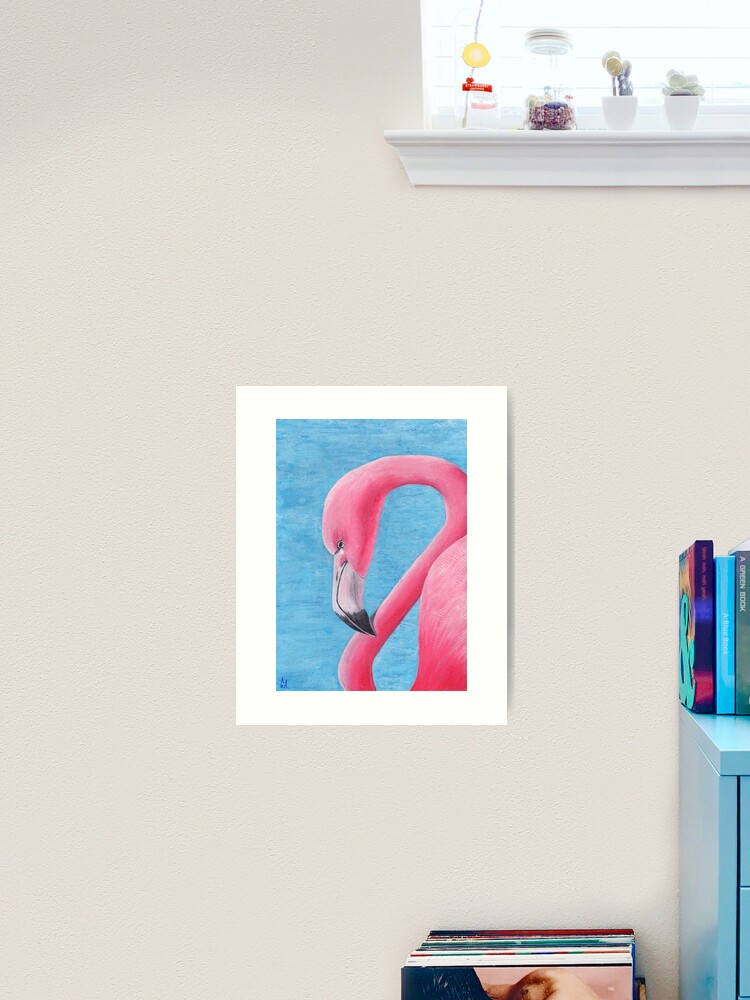 Thumbnail 1 of 3, Art Print, Ophelia the flamingo designed and sold by GillianAdams.