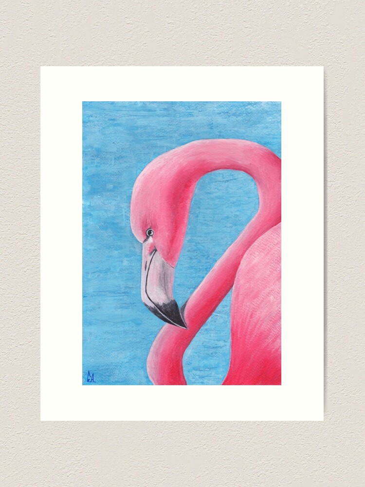 Thumbnail 2 of 3, Art Print, Ophelia the flamingo designed and sold by GillianAdams.