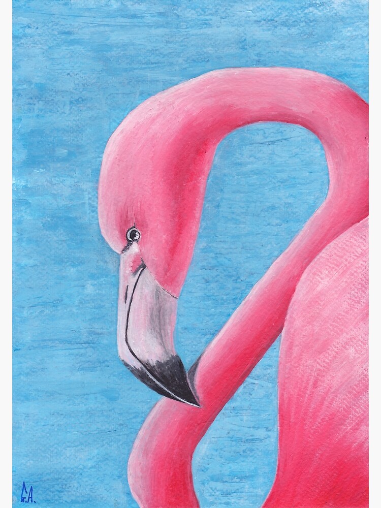 Thumbnail 3 of 3, Art Print, Ophelia the flamingo designed and sold by GillianAdams.