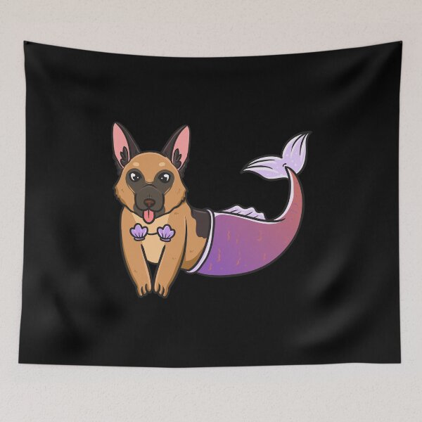 Item preview, Funny German Shepherd Mermaid Dog Lover Girls Dog designed and sold by 2blackcherries.