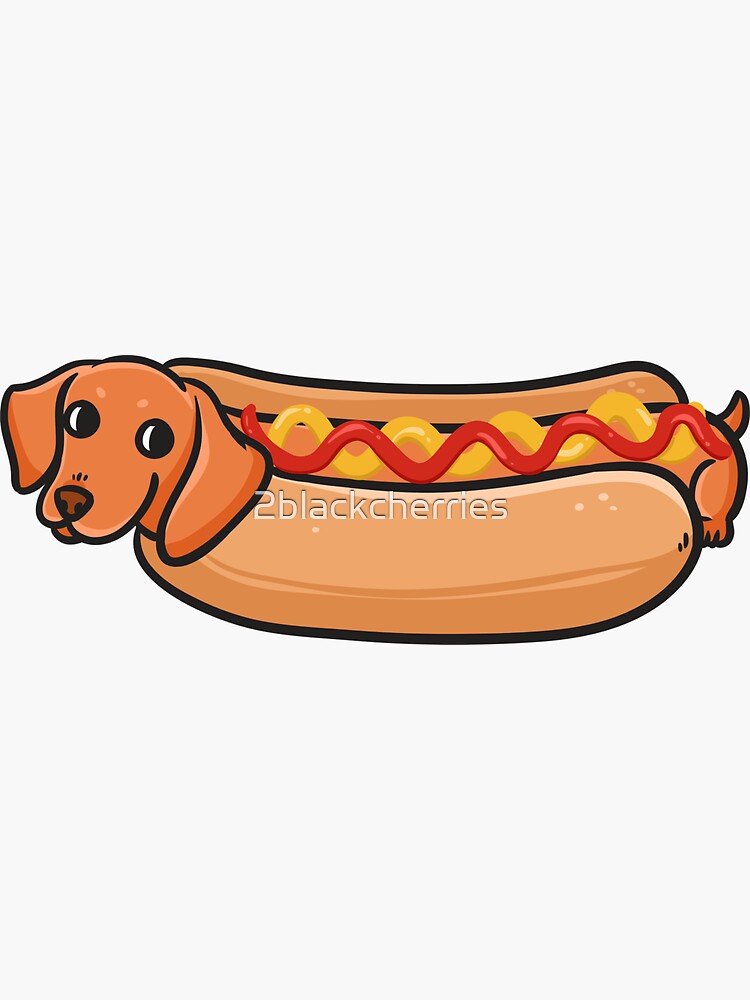 Hotdog hot Dog Funny Cartoon Food Dog | Sticker