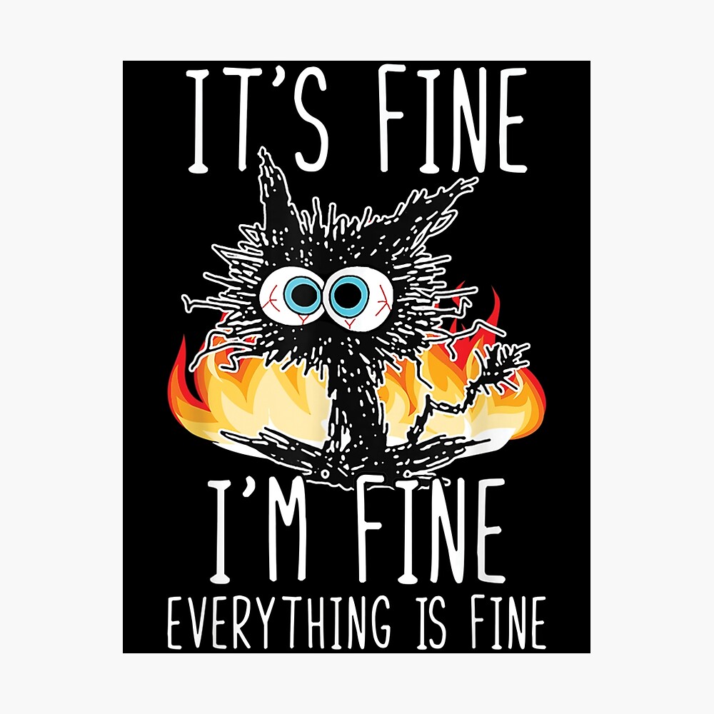 Its Fine Im Fine Everything Is Fine Funny shirt, Funny Cat Poster
