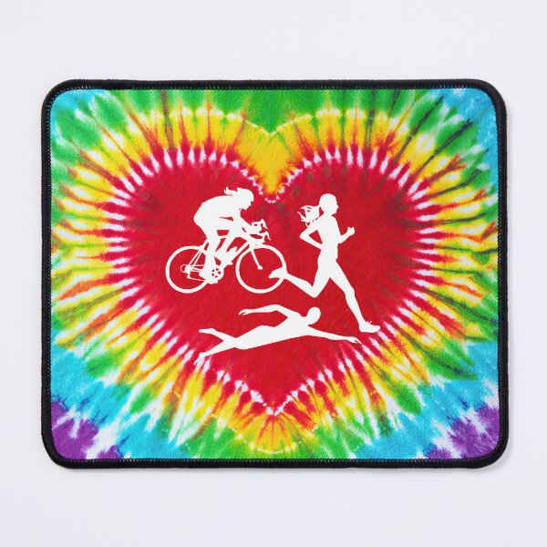 Item preview, Triathlon Heart Shape Tie Dye Art designed and sold by MobertsonArt.