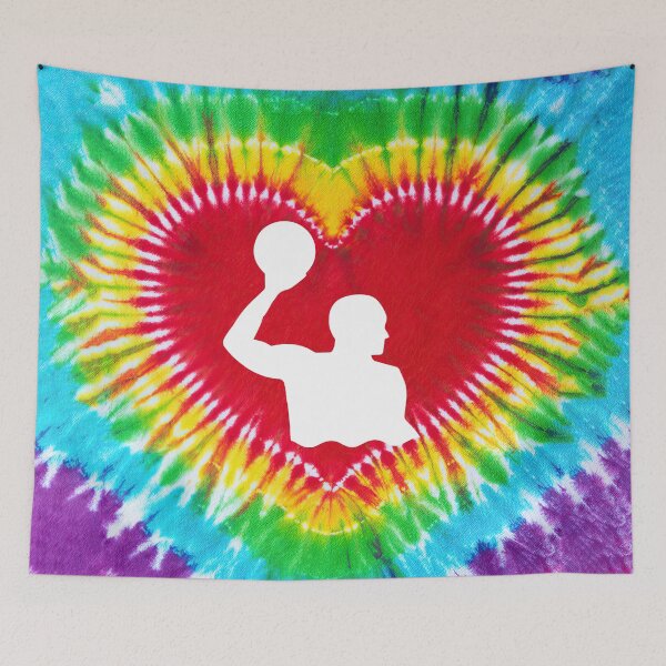 Item preview, Water Polo Heart Shape Tie Dye Art designed and sold by MobertsonArt.