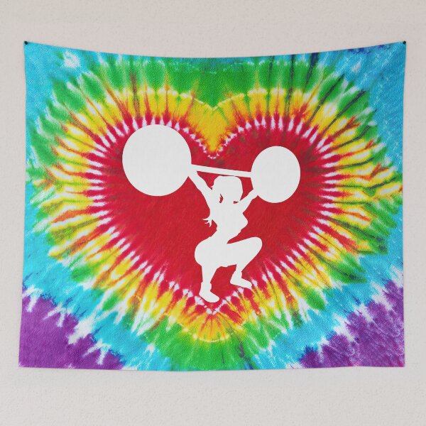 Item preview, Weightlifting Heart Shape Tie Dye Art designed and sold by MobertsonArt.