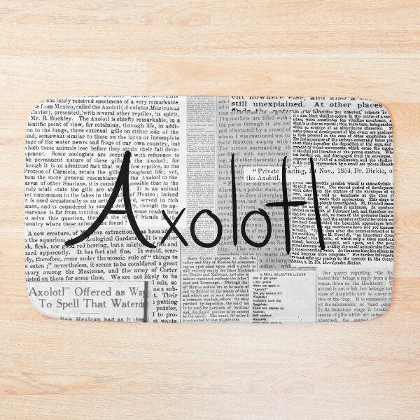 Item preview, Axolotl Historic Newspaper Collage designed and sold by JulesNeerg.