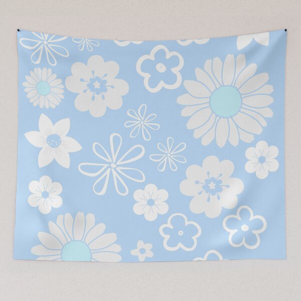 Item preview, Pretty Blue and White Floral Pattern of Many Flowers designed and sold by CreateShape.