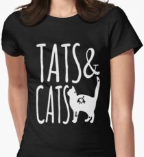 Tats And Cats Tee Shirt T-Shirt Women's Fitted T-Shirt