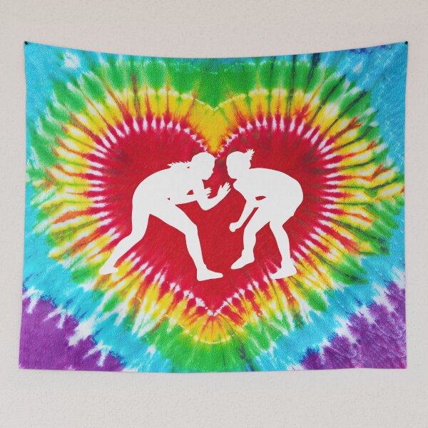 Item preview, Wrestling Heart Shape Tie Dye Art designed and sold by MobertsonArt.
