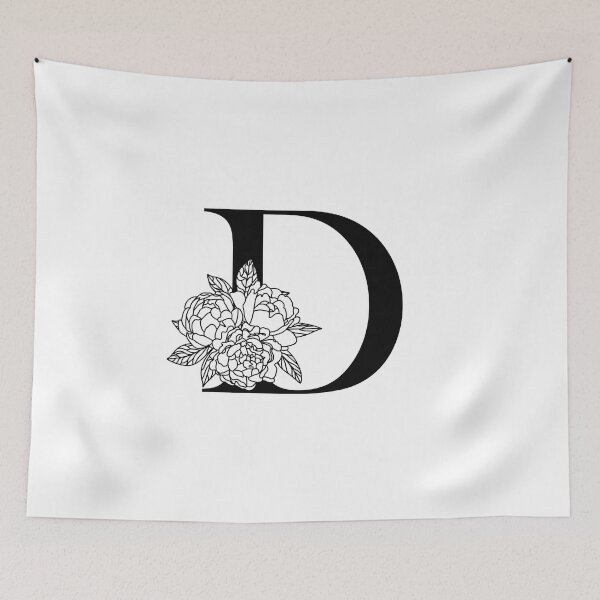 Item preview, Floral monogram D Peony bouquet letter D Wedding initials Capital letter D designed and sold by KateBilous.