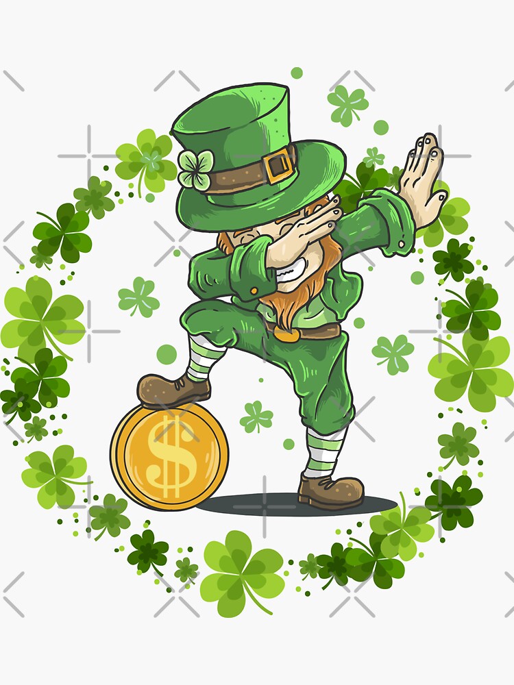 Dabbing Leprechaun St. Patrick's Day' Sticker