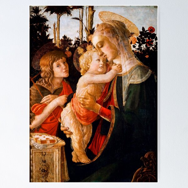 Item preview, Madonna and Child with St. John the Baptist by Botticelli designed and sold by TheSoulOfArt.