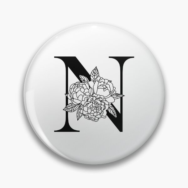 Item preview, Floral monogram N Peony bouquet letter N Wedding initials Capital letter N designed and sold by KateBilous.