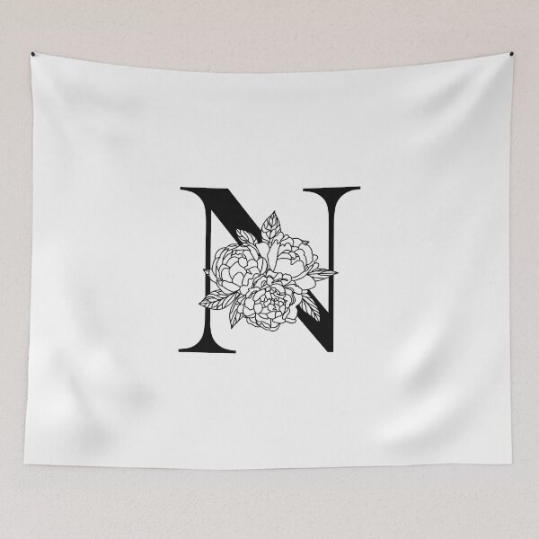Item preview, Floral monogram N Peony bouquet letter N Wedding initials Capital letter N designed and sold by KateBilous.