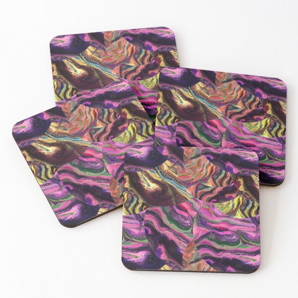 Item preview, Stylized pattern in green, purple and yellow colors designed and sold by Shape-And-Color.